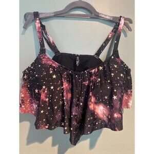 Torrid Size 3 Cropped Top Built-In Bra Star Astro Whimsigoth Romantic Fairy